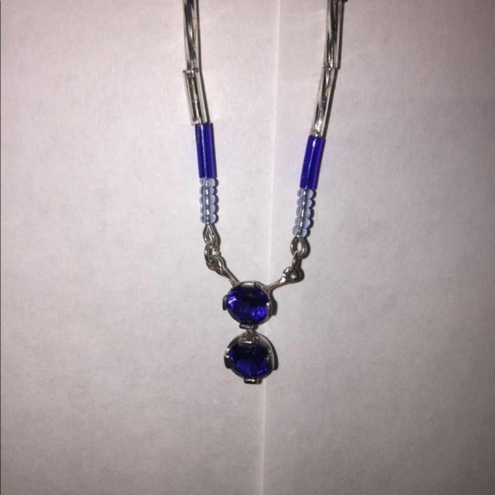 Blue sapphire necklace w/sterling silver findings